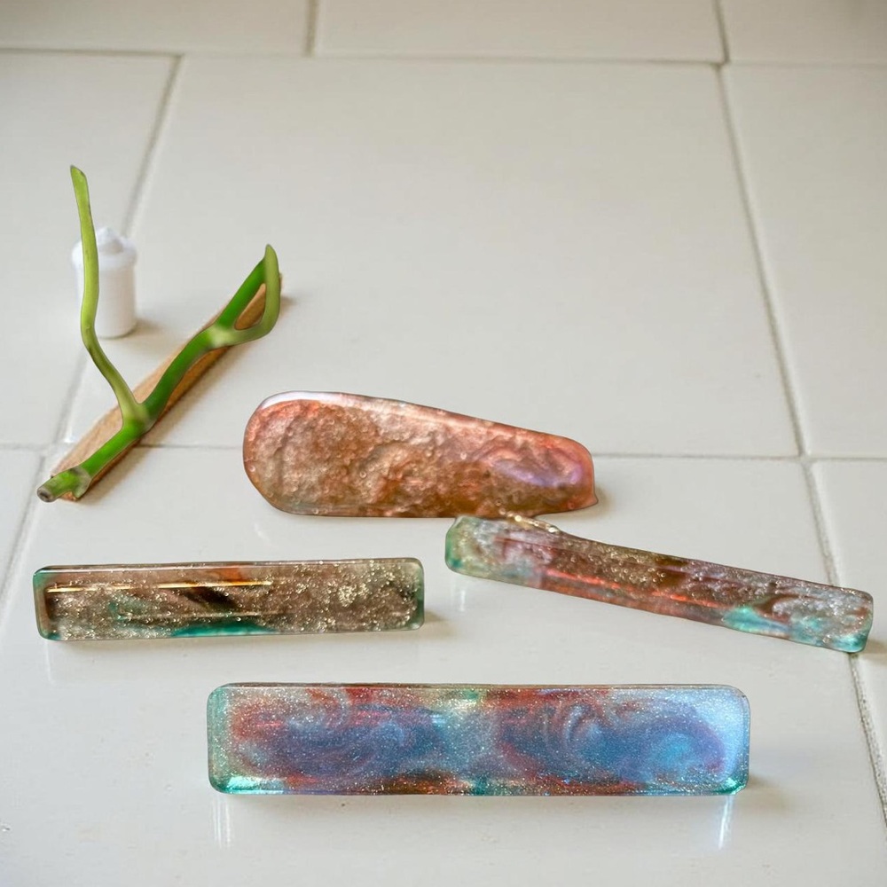 Colorful Resin Hair Clips Set/4 New